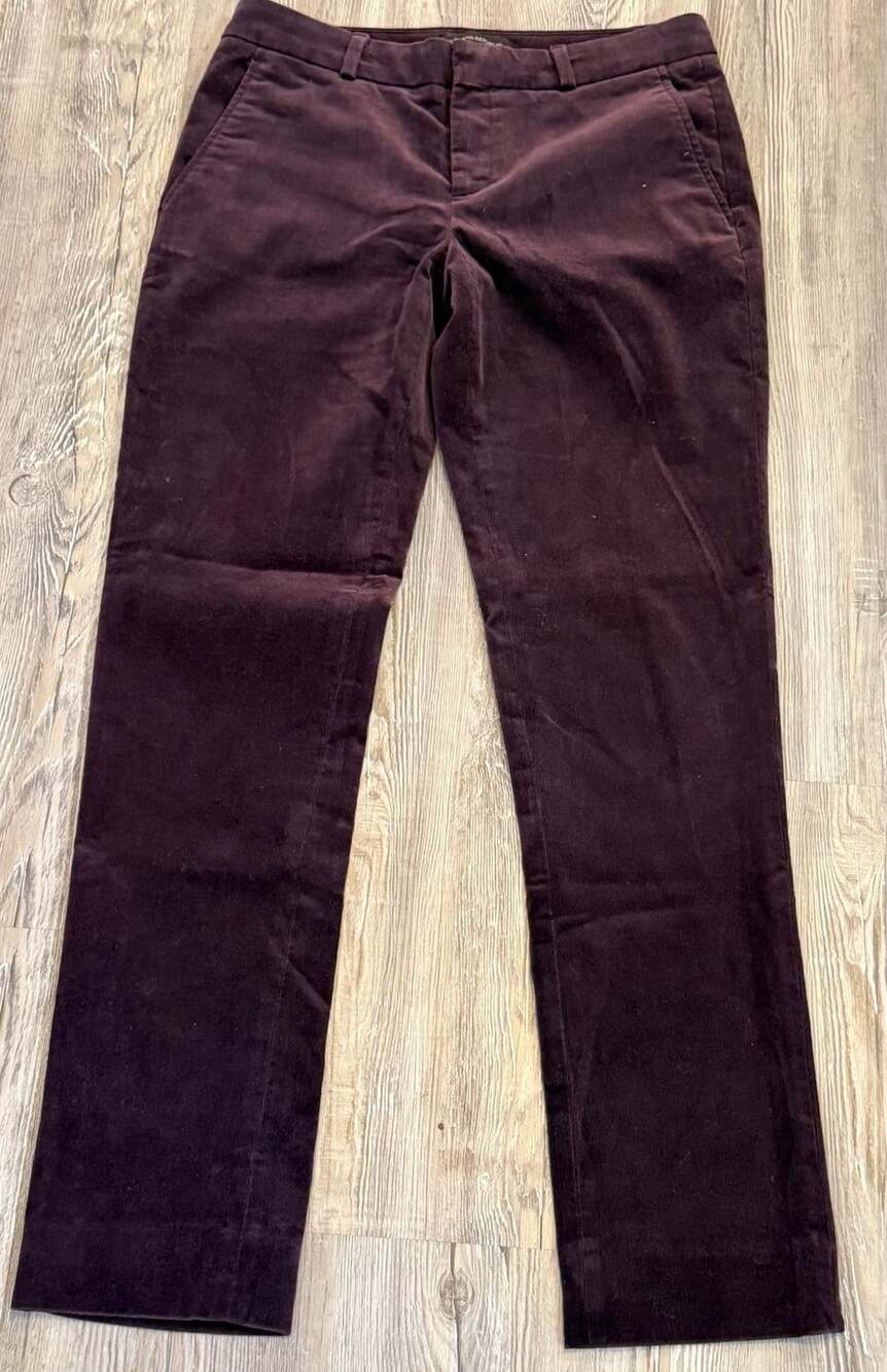 Banana Republic Ryan Corduroy Pants Size 2 Purple Velvet
